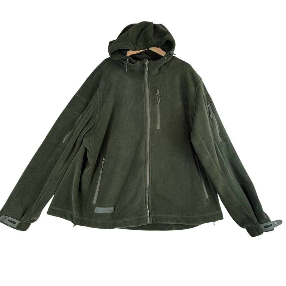 Baerskin Tactical Supply Co. Fleece Hoodie Mens 2XL Dark Green Full Zip Jacket